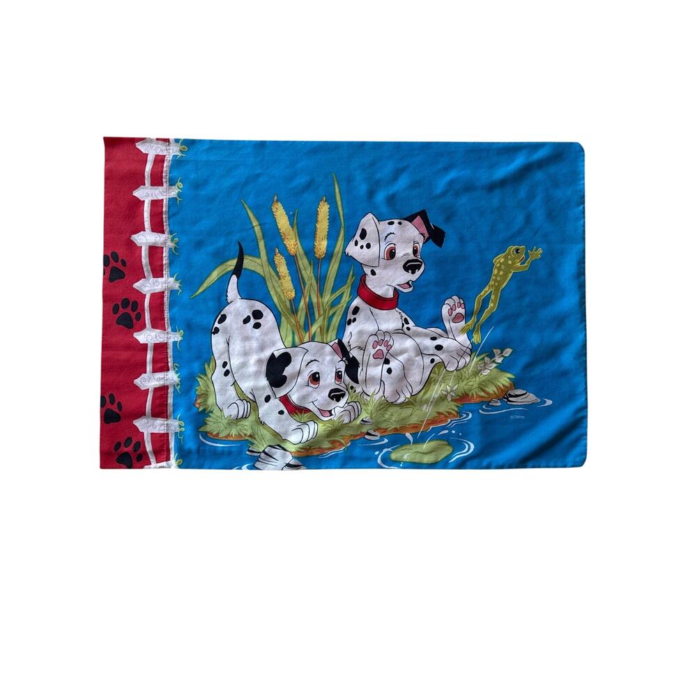 Vintage 90s Disney 101 Dalmatians Double Sided Standard Pillowcase USA